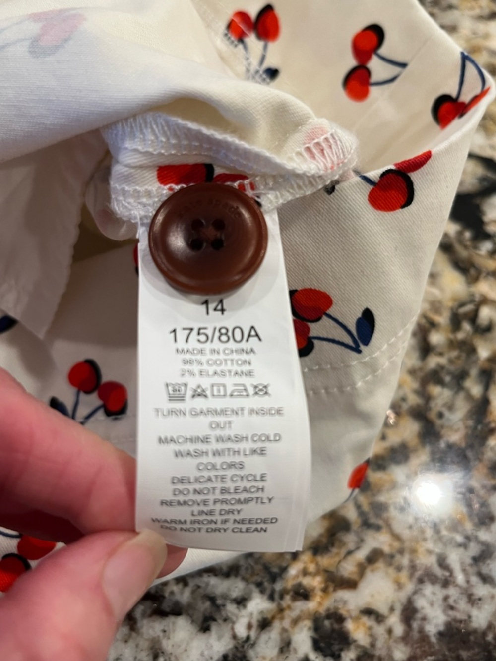 Kate Spade New York Cherry Print Shorts Size 14 High Waist Summer Designer Chic - Picture 6 of 9
